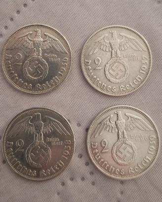 moneta 2 marchi hinderburg 1847 1934 argento 