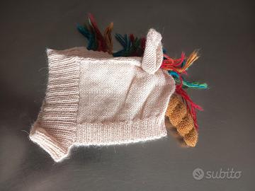 cappello lana unicorno