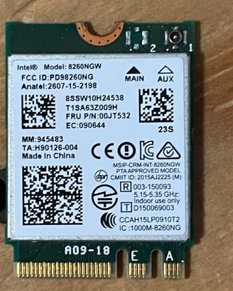 Scheda wifi 8260ngw 00JT532 lenovo T460