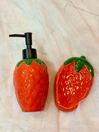 Set Wilko Dispenser Sapone + Portasapone Fragola