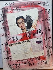 Graziano Rey poesia visa tecnica mista su tela.