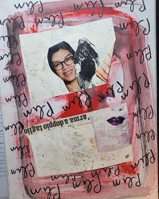 Graziano Rey poesia visa tecnica mista su tela.