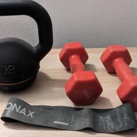 Attrezzi da palestra Kettlebell 12kg e pesetti