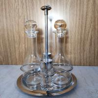 Set di oliera con sale e pepe in vetro e acciaio