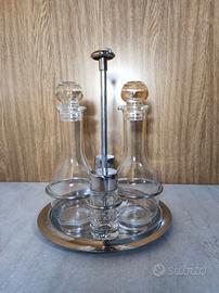 Set di oliera con sale e pepe in vetro e acciaio