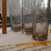 3 Bicchieri in vetro ad effetto craquelé