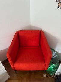 Poltrona arancione/rossa