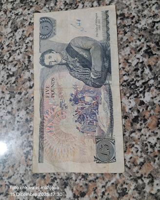 Banconota cinque sterline Banca d'Inghilterra Gill