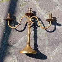 candelabro ottone 3 fiamme vintage