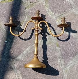 candelabro ottone 3 fiamme vintage