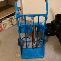 Carrello porta bombole ossigeno acetilene