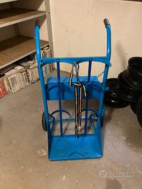 Carrello porta bombole ossigeno acetilene