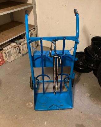 Carrello porta bombole ossigeno acetilene