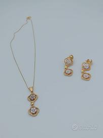 Collana ed orecchini argento 925 con cammeo