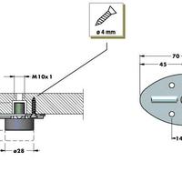 n. 4 piedini regolabili filettati per mobili