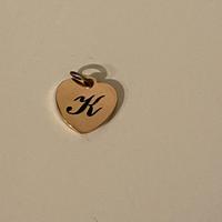 Ciondolo cuore oro lettera K