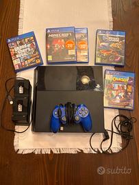 Ps4 fat 500gb + controller, 4 giochi e postazione