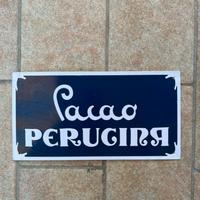 Targa pubblicitaria in latta- cacao perugina