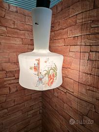 Lampadario a Sospensione Vintage   vetro opalino