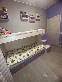 cameretta letto armadio scrivania 
