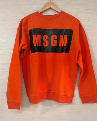 Felpa arancione MSGM (Milano) taglia M 100% cotone