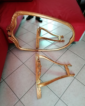 Set consolle specchio epoca mecca oro