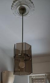 lampadario in cristallo fumé 