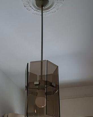 lampadario in cristallo fumé 