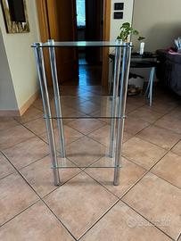 Scaffale 3 Riapiani in vetro e metallo