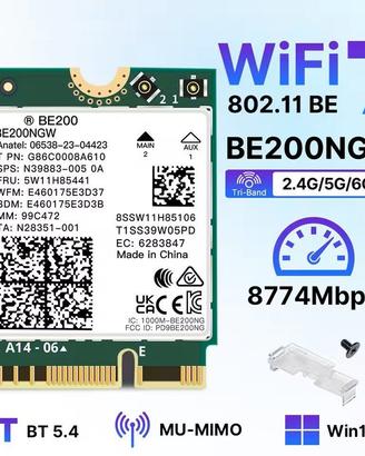 Scheda di rete WiFi7 e Bluetooth 5.4