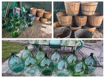 damigiane e ceste per arredo decoro casa giardino 