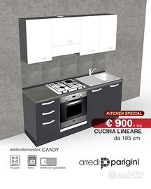 cucina moderna lineare-L.195 cm