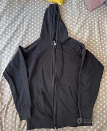 felpa fruit of the loom nera con zip e cappuccio