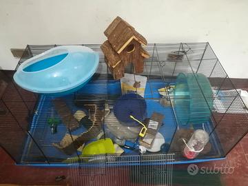 Gabbia per criceti nani/piccoli animali+ accessori