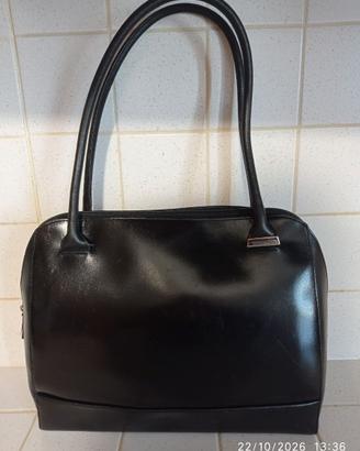 BORSA MAZZINI FIRENZE IN VERA PELLE NERA