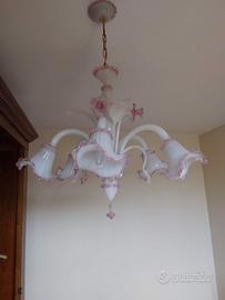 Lampadario stile vetro murano