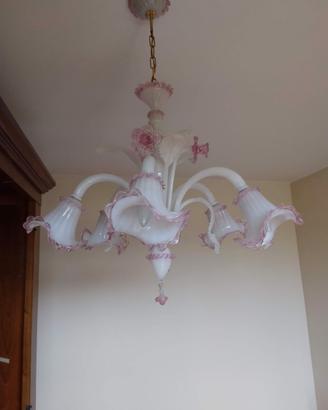 Lampadario stile vetro murano
