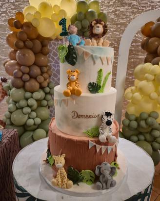 Torta tema safari per compleanni 