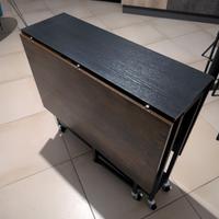 Tavolo a ribalta - console pieghevole con ruote