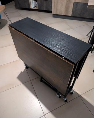 Tavolo a ribalta - console pieghevole con ruote