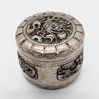 scatola argento cinese XIX draghi