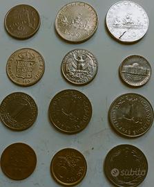 12 monete 2 italiane 500 lire  10extra europee