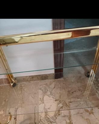 carrello acciaio cromato oro 