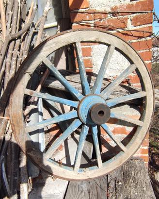 Ruote carro in legno e ferro
