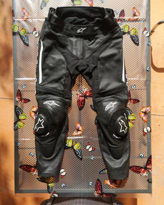pantaloni moto 50 alpinestars in pelle come NUOVI