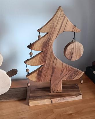 Alberello di natale in legno di ulivo