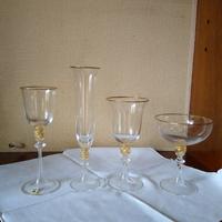 Servizio di bicchieri cristallo e oro