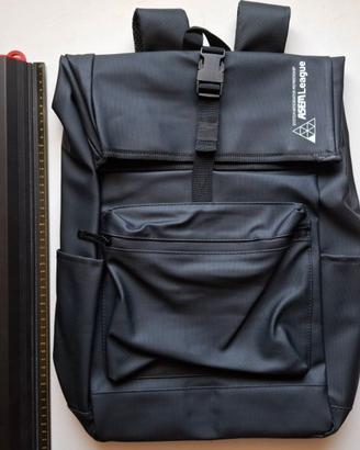 Zaino Nero Roll-Top Nuovo Impermeabile