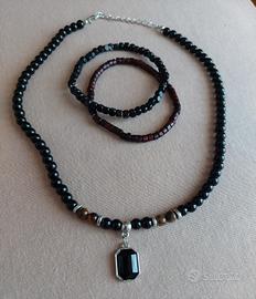 Collana di perle + braccialetti