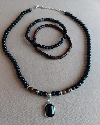 Collana di perle + braccialetti